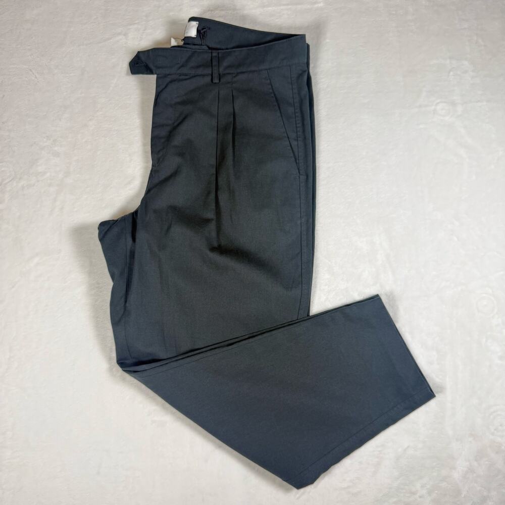 Mr P Mr Porter Black Pleated Trouser Pants Men's Size 36 Cotton Linen